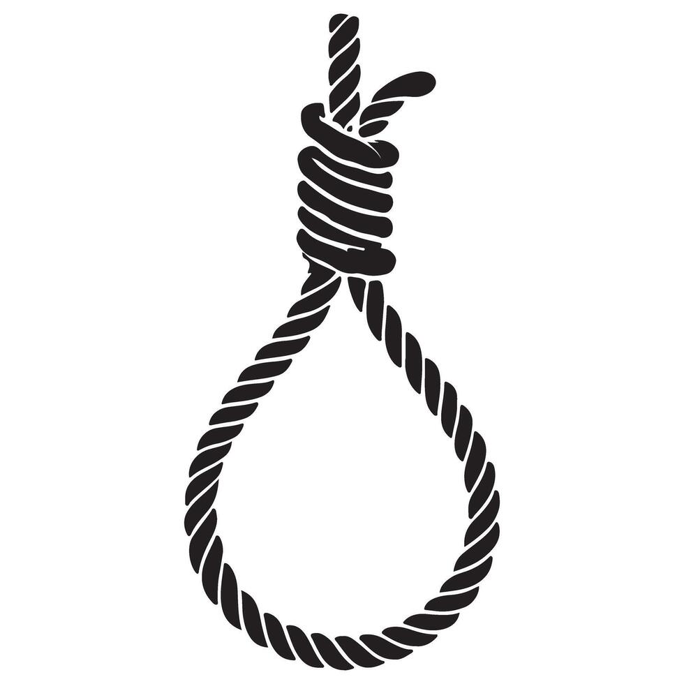 Graphic Illustration of a Hungman's Noose Depicting Symbol of Death vector