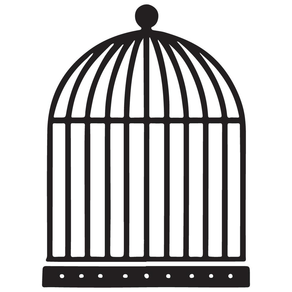 Simple Birdcage Silhouette Illustration Symbolizing Freedom and Confinement vector