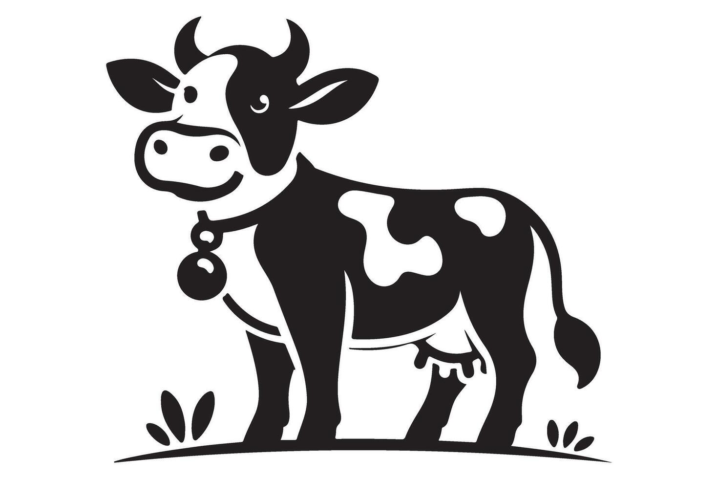 Cartoon Cow Illustration for Dairy Farm Product Promotion Art vector