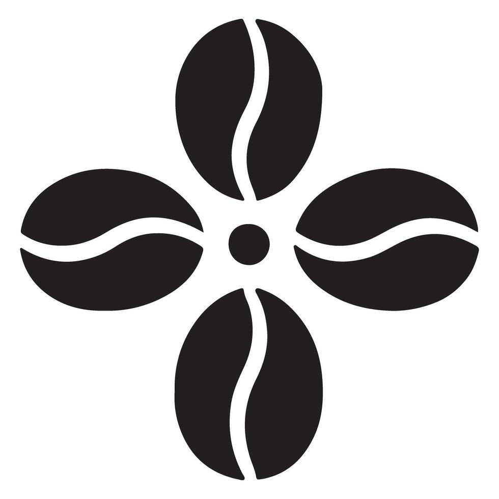 Elegant coffee bean flower graphic download for designers vector