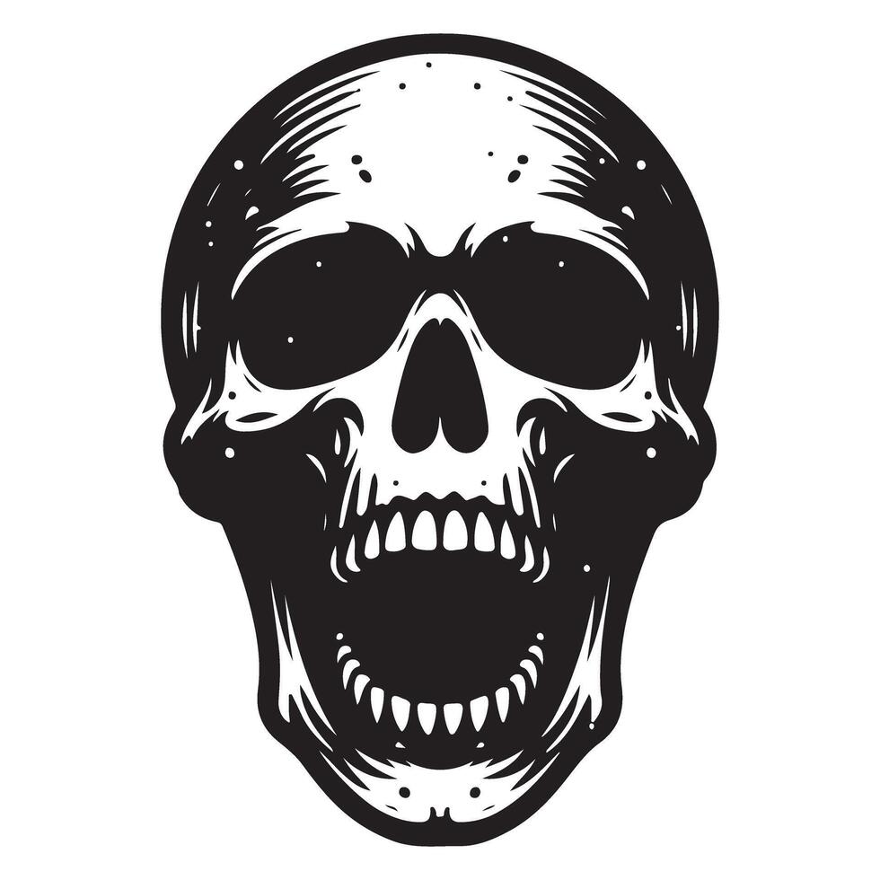 Terrifying Skull Silhouette Illustration For Spooky Designs vector