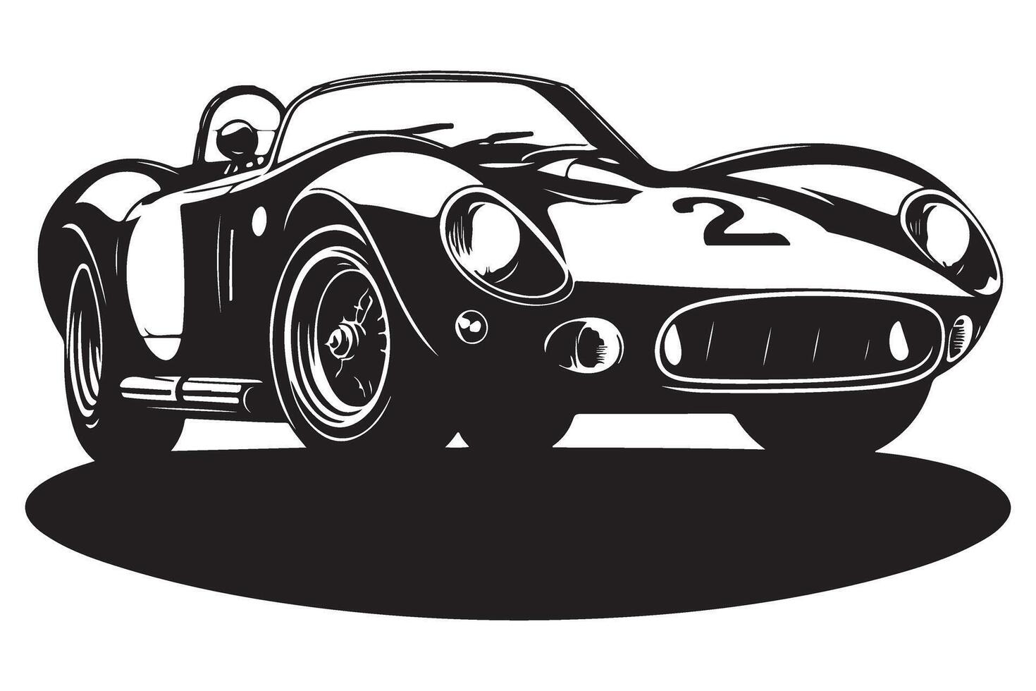 Classic racing car illustration speed design auto racing vector