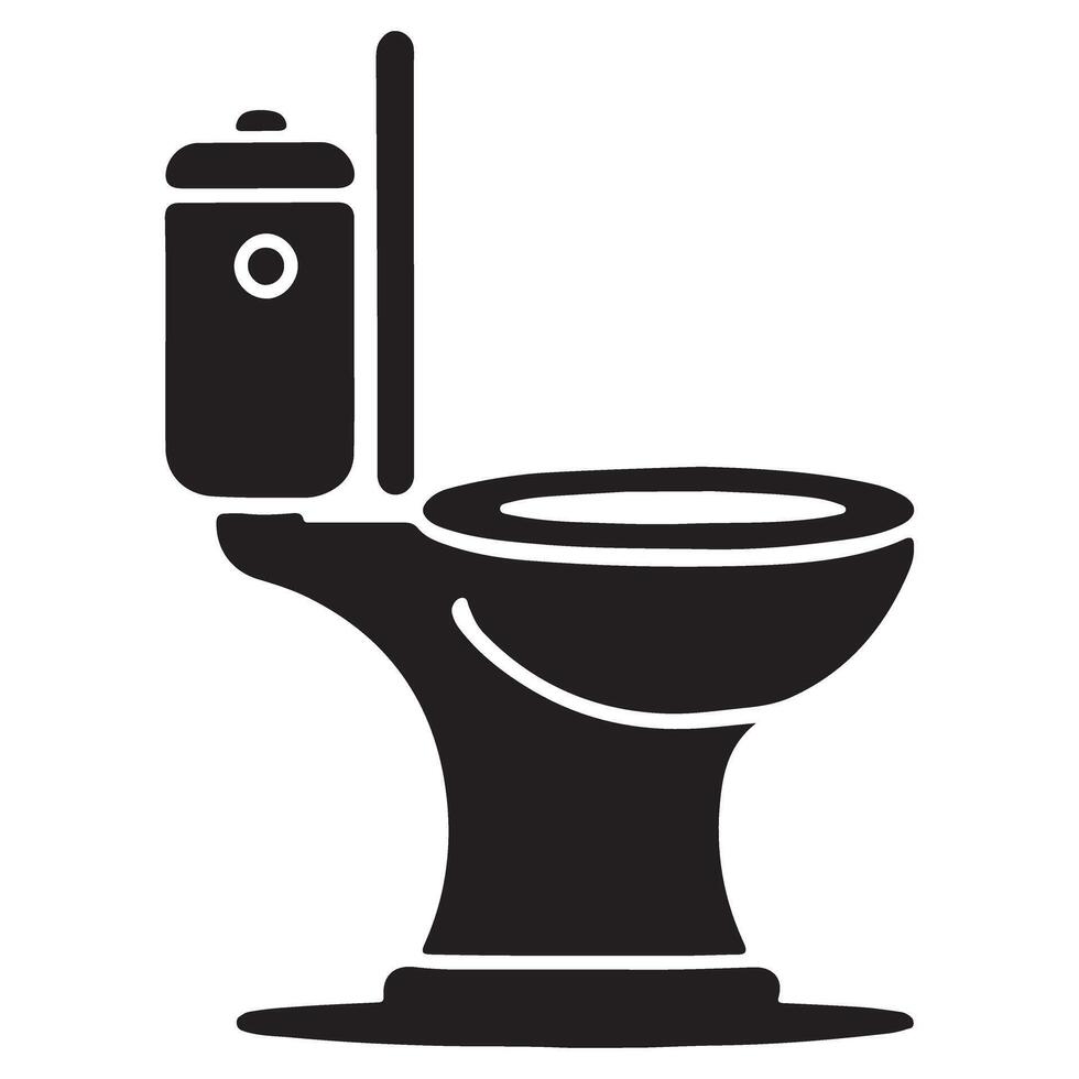 Elegant Toilet Silhouette Illustration for Architectural Designs and Interior Visualization vector