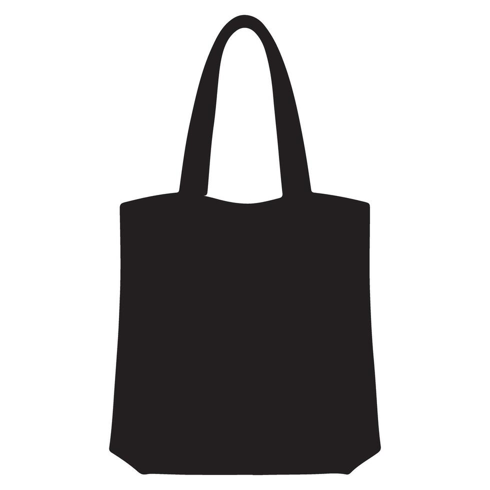 Simple black tote bag illustration for shopping and stylish errands vector