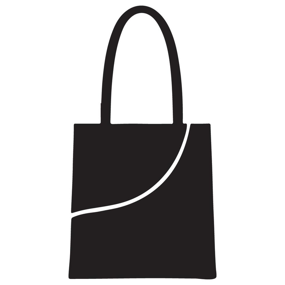 Chic Black Tote Bag Silhouette Graphic for Eco Friendly Branding vector