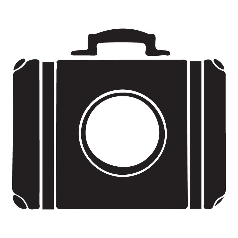 Classic Square Suitcase Silhouette Illustration For Travel Essentials vector