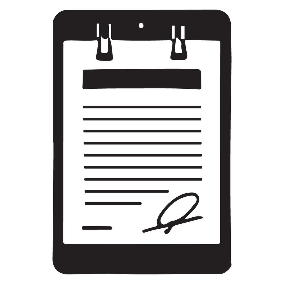 Clipboard with Document and Signature Illustration Design vector
