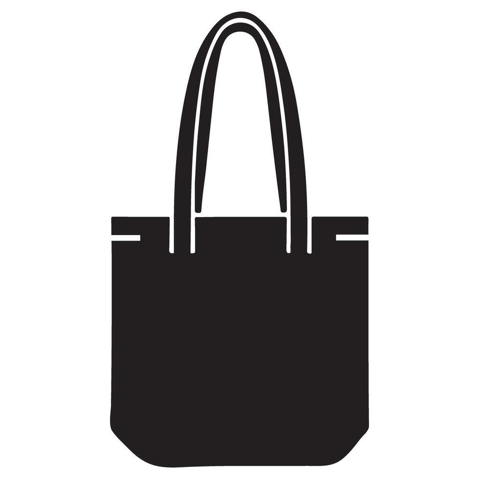 Silhouette Tote Bag Illustration for Fashion and Shopping Themes vector