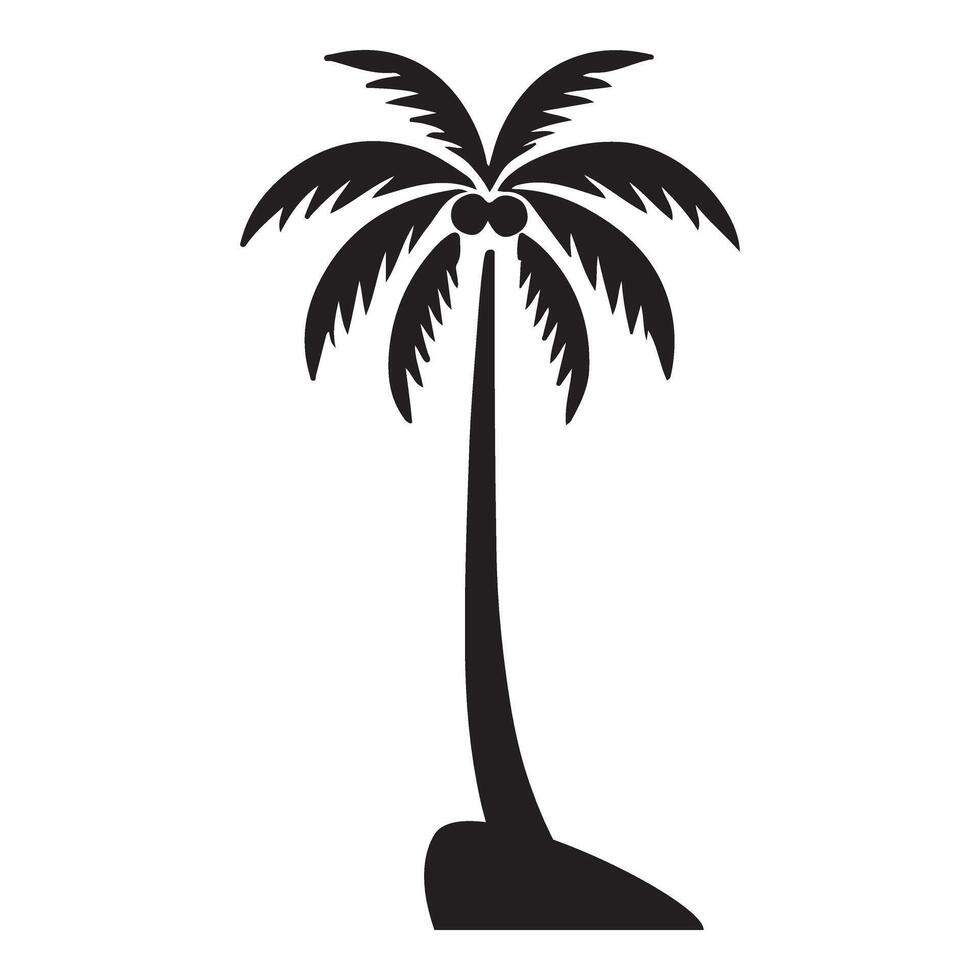 Minimalist Palm Tree Illustration Symbolizing Tropical Island Paradise Getaway vector