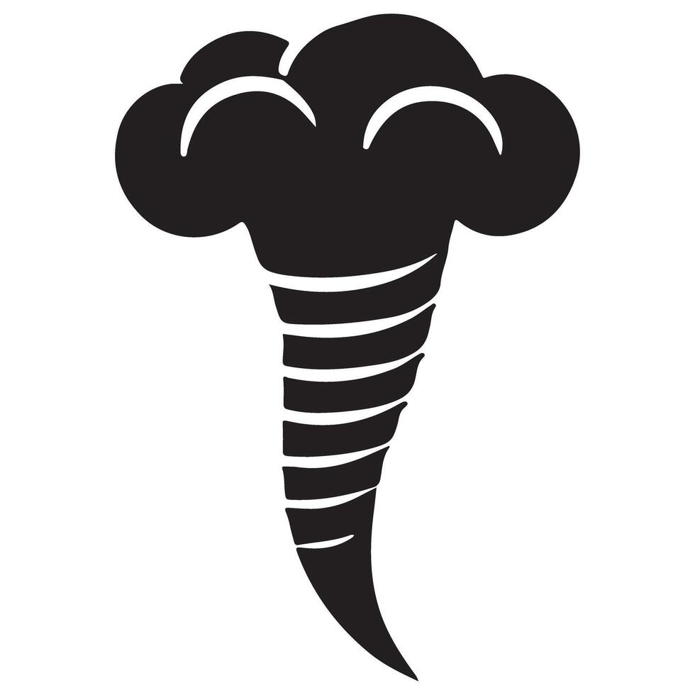 Tornado Silhouette Graphic for Weather and Disaster Themes vector
