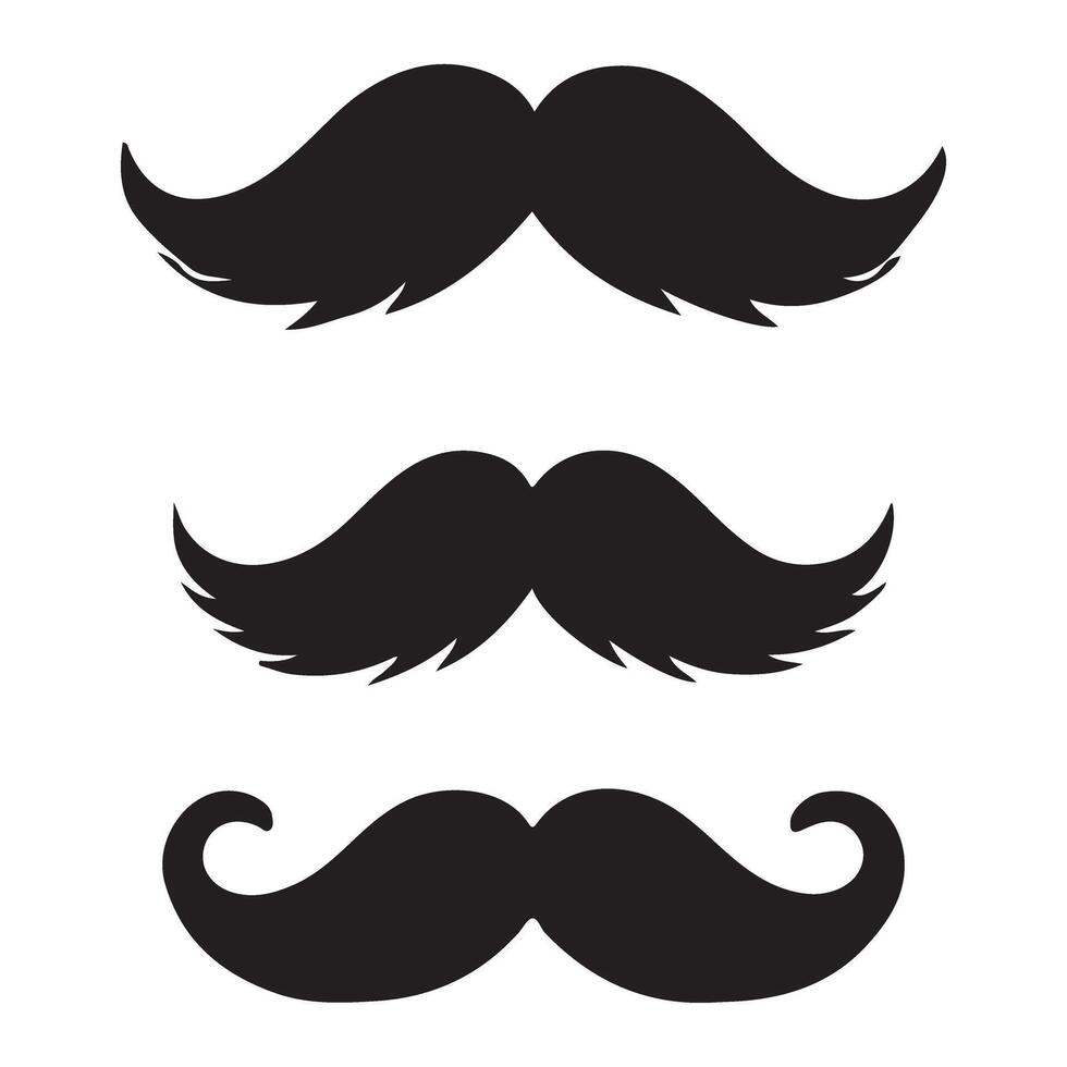 Selection of Stylish Mustache Illustrations for Graphic Designs vector