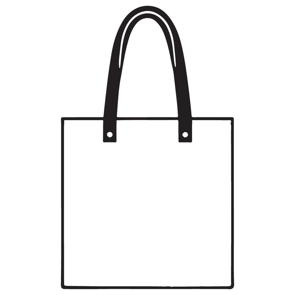 Classic White Tote Bag Illustration for Branding and Design vector