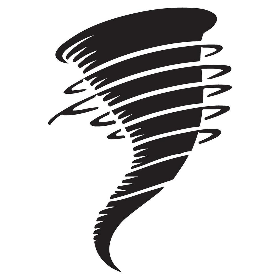 Stylized Tornado Silhouette Graphic for Creative Weather Illustrations vector