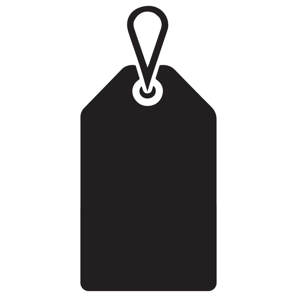 Simple Black Price Tag Silhouette Illustration Template vector