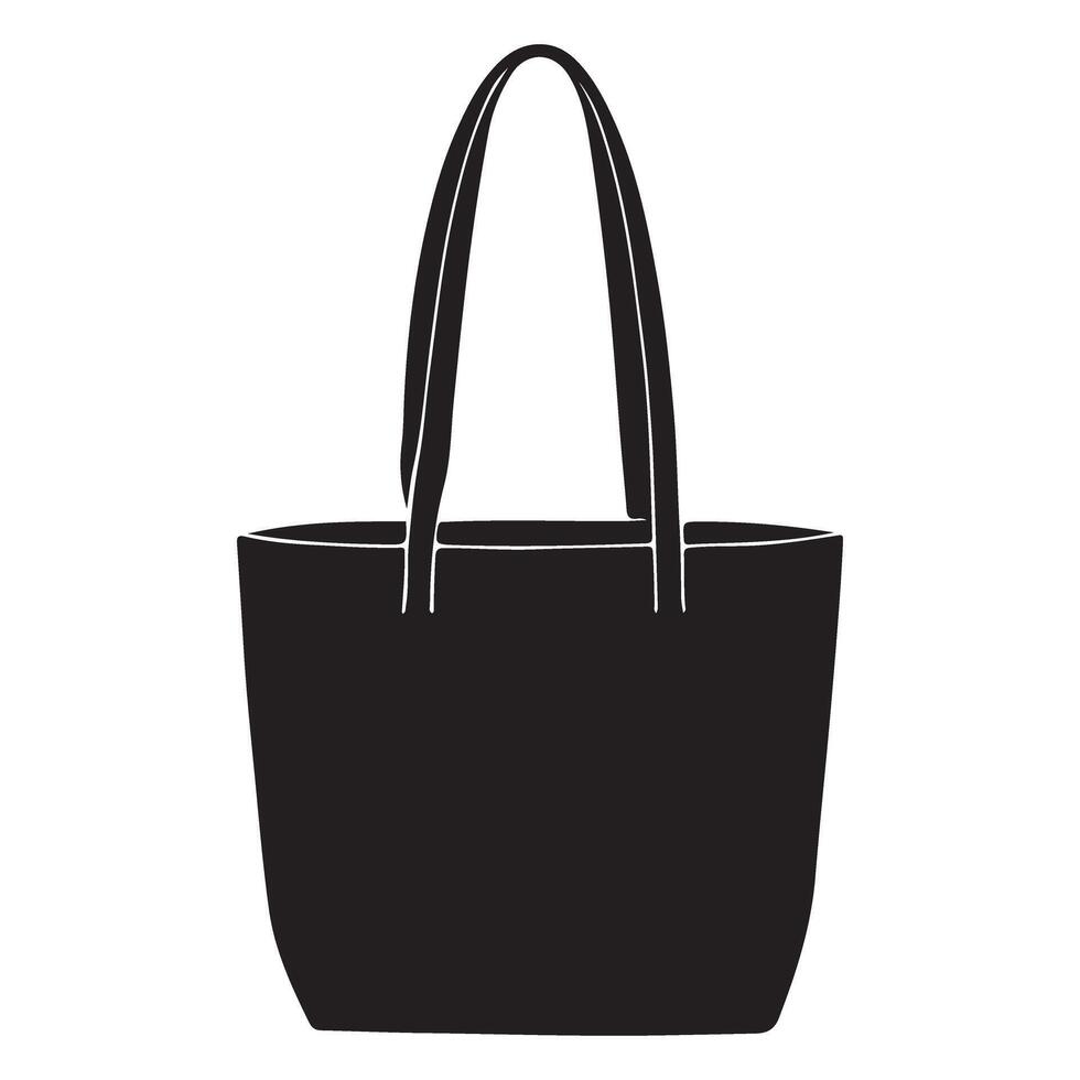 Simple Black Tote Bag Illustration for Shopping and Everyday Use vector