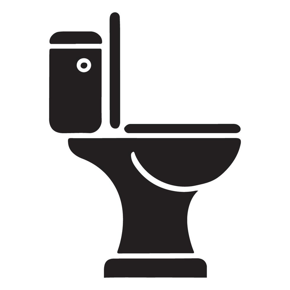 Modern Toilet Silhouette Illustration for Restroom Signage and Design Projects vector