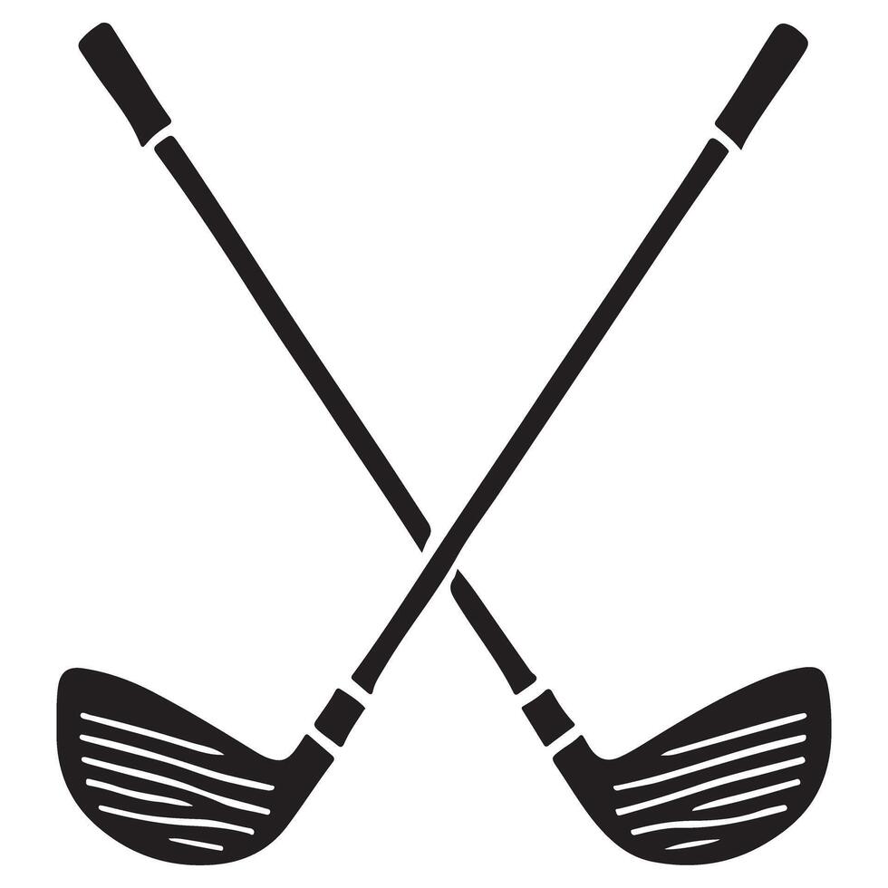 Illustration of Crossed Golf Clubs Professional Sports Design vector