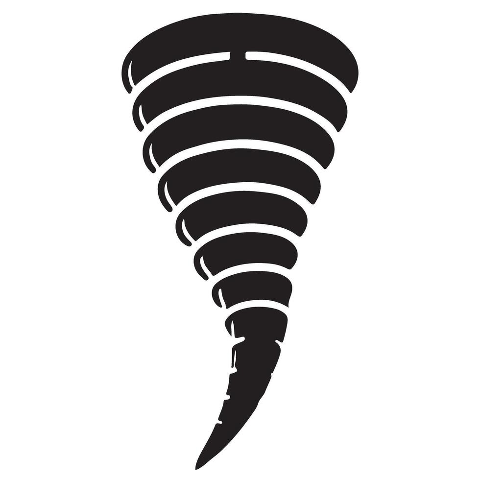 Classic Tornado Silhouette Design for Educational Weather Content vector