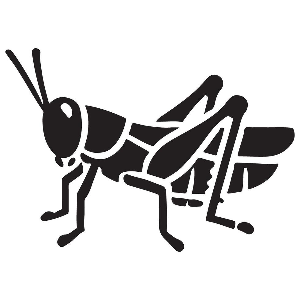 Stylized Grasshopper Silhouette Illustration Design Element Graphics vector