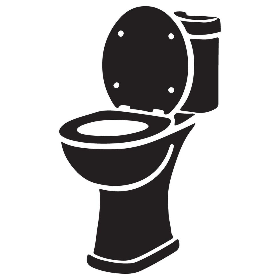 Three Quarter View Toilet Silhouette Graphic for Sanitary Design vector