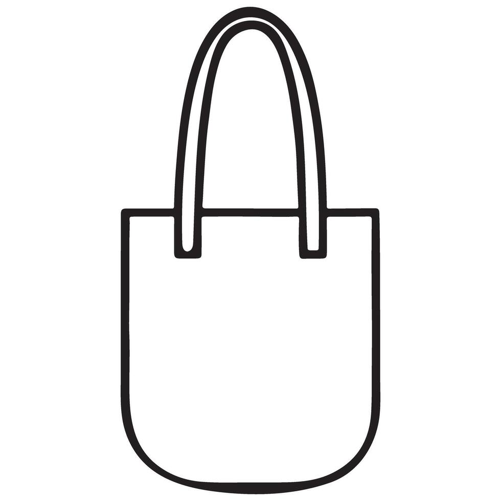 Outline Tote Bag Illustration for Eco Friendly Design vector