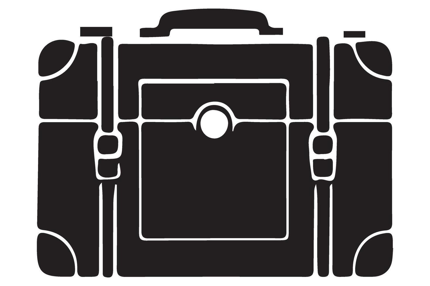 Retro Silhouette Briefcase Clipart for Office and Travel Projects vector
