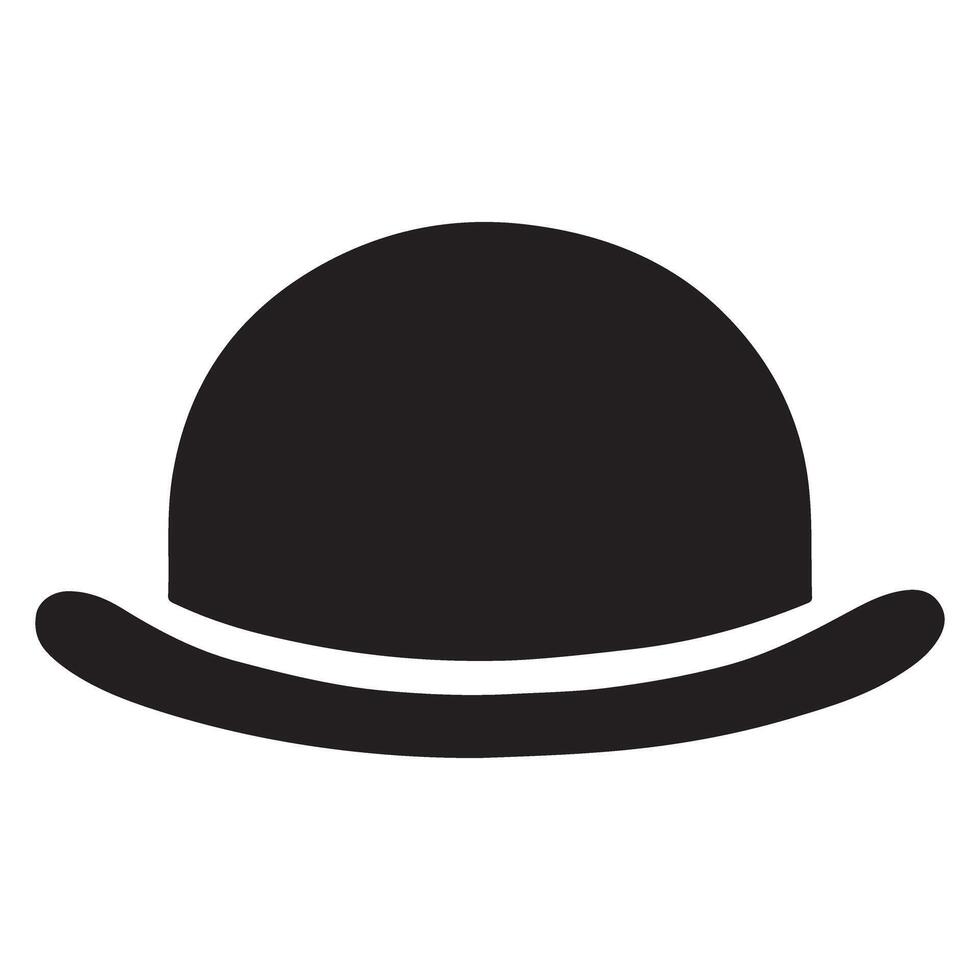 Classic Bowler Hat Silhouette Art For Timeless Style Symbol vector