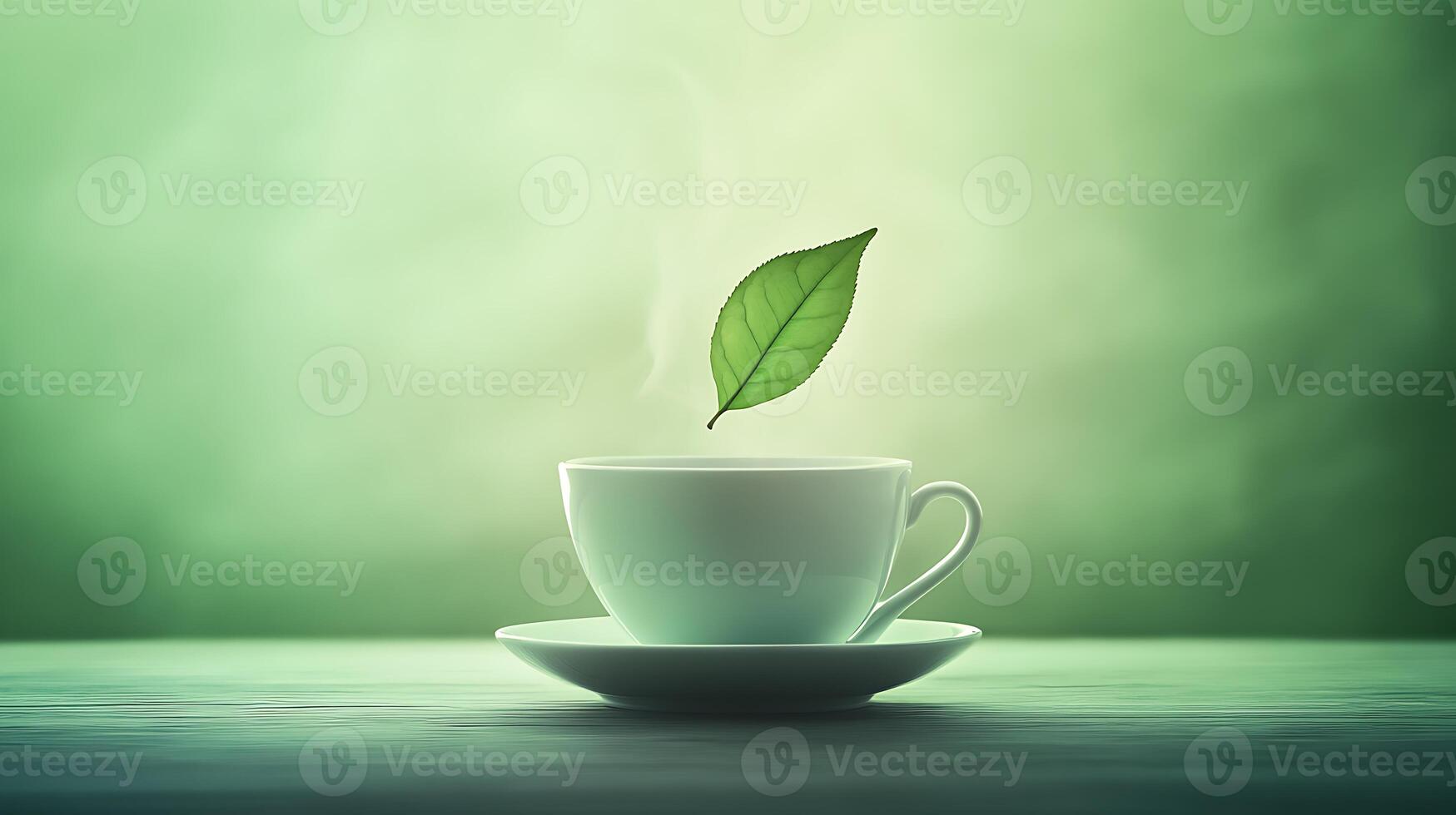 A cup of tea with a leaf floating in it photo