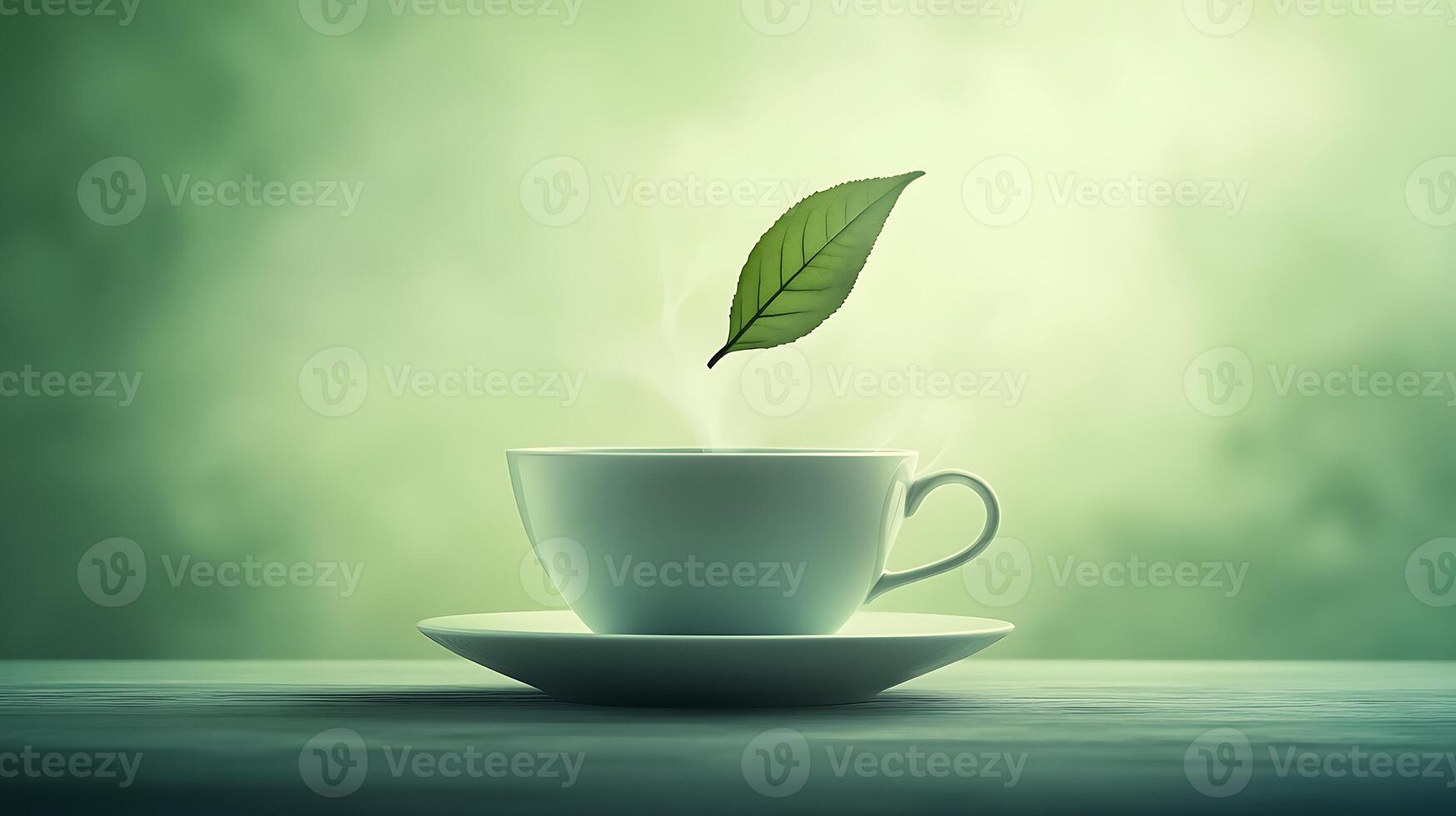 A cup of tea with a leaf floating in it photo
