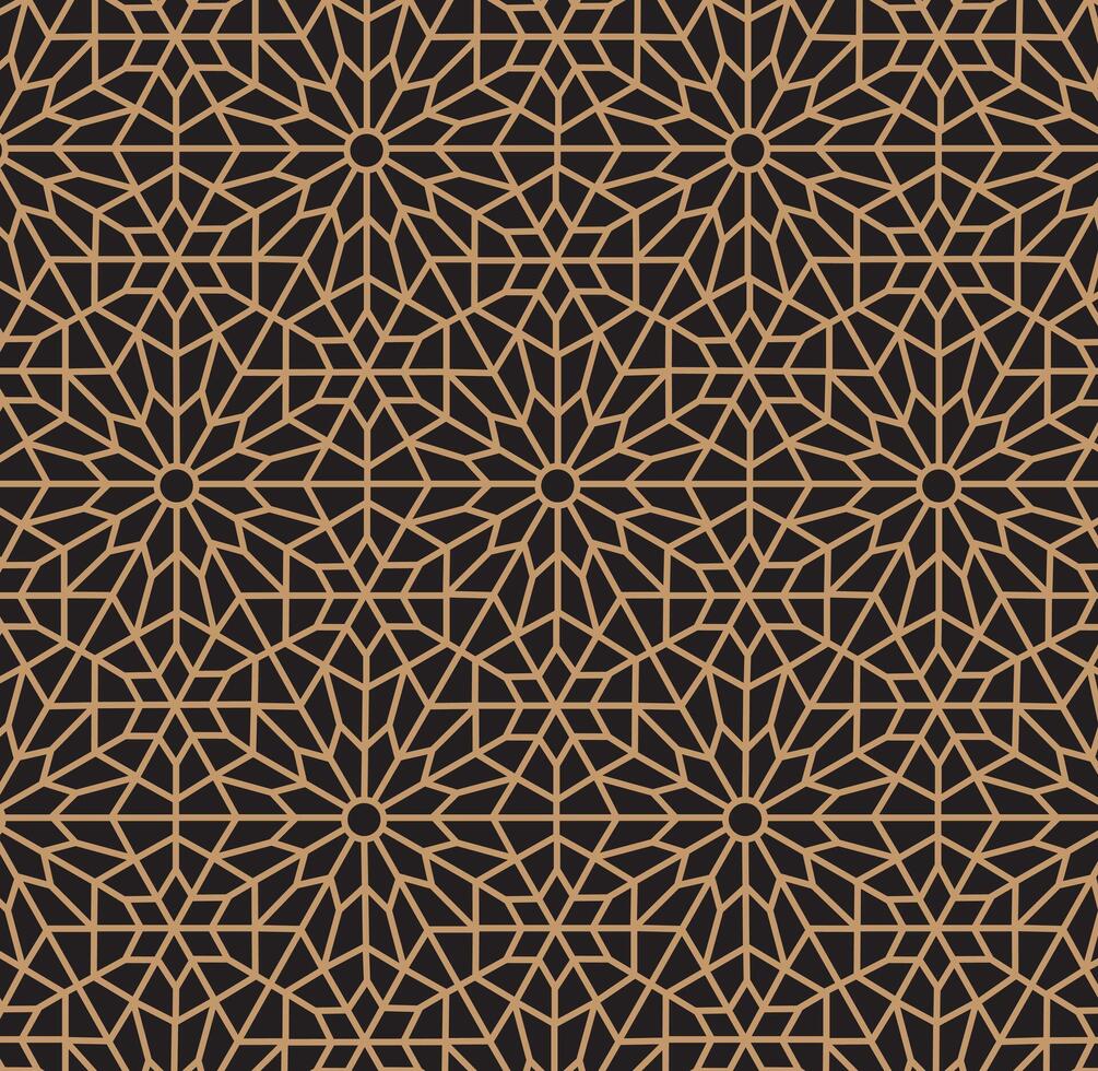 Abstract seamless gold pattern in Arabian style background vector