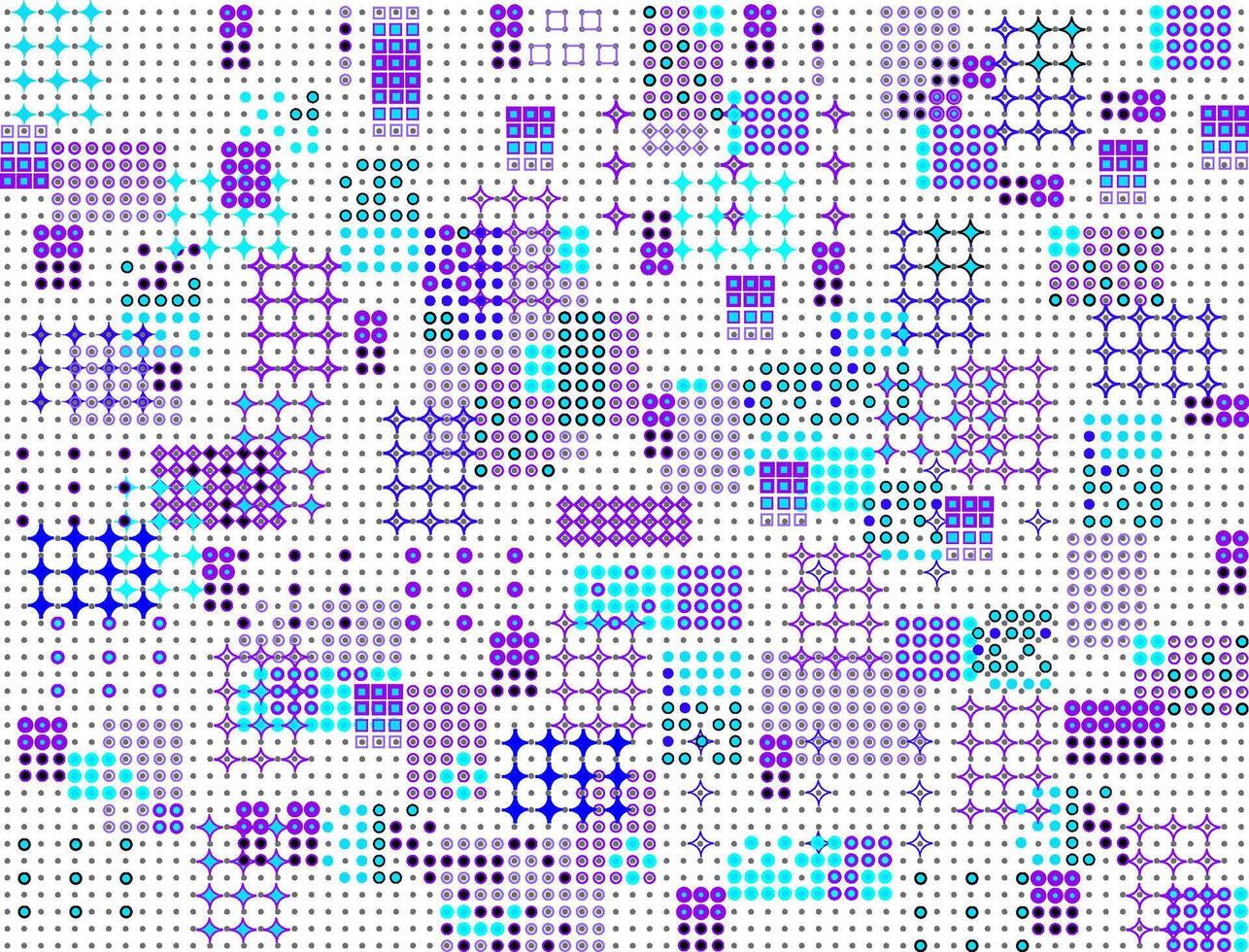 Abstract geometric dots halftone with bright colors background vector