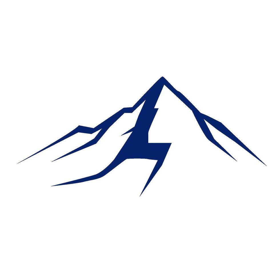 mountain silhouette simple adventure logo vector