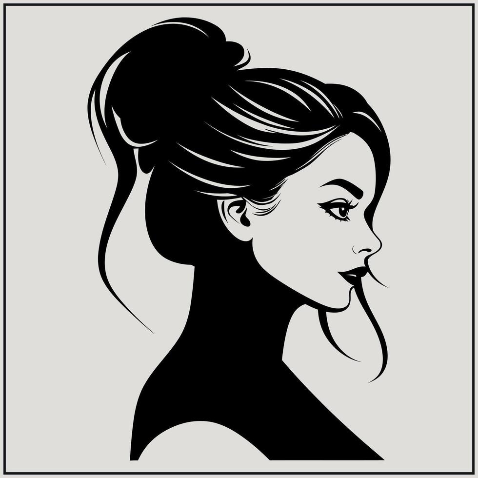 Silhouette of Portrait, Art vector