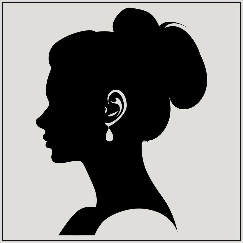 Girl Profile Silhouette, Grace vector
