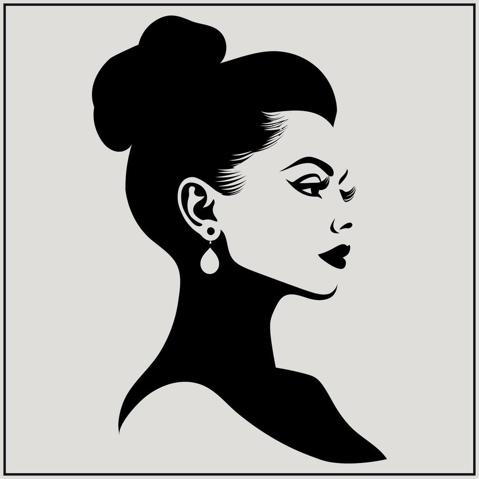 Portrait Silhouette, Profile vector