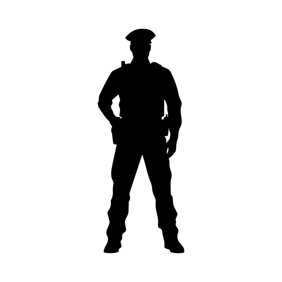 Cop Patrol Silhouette, Law Duty vector
