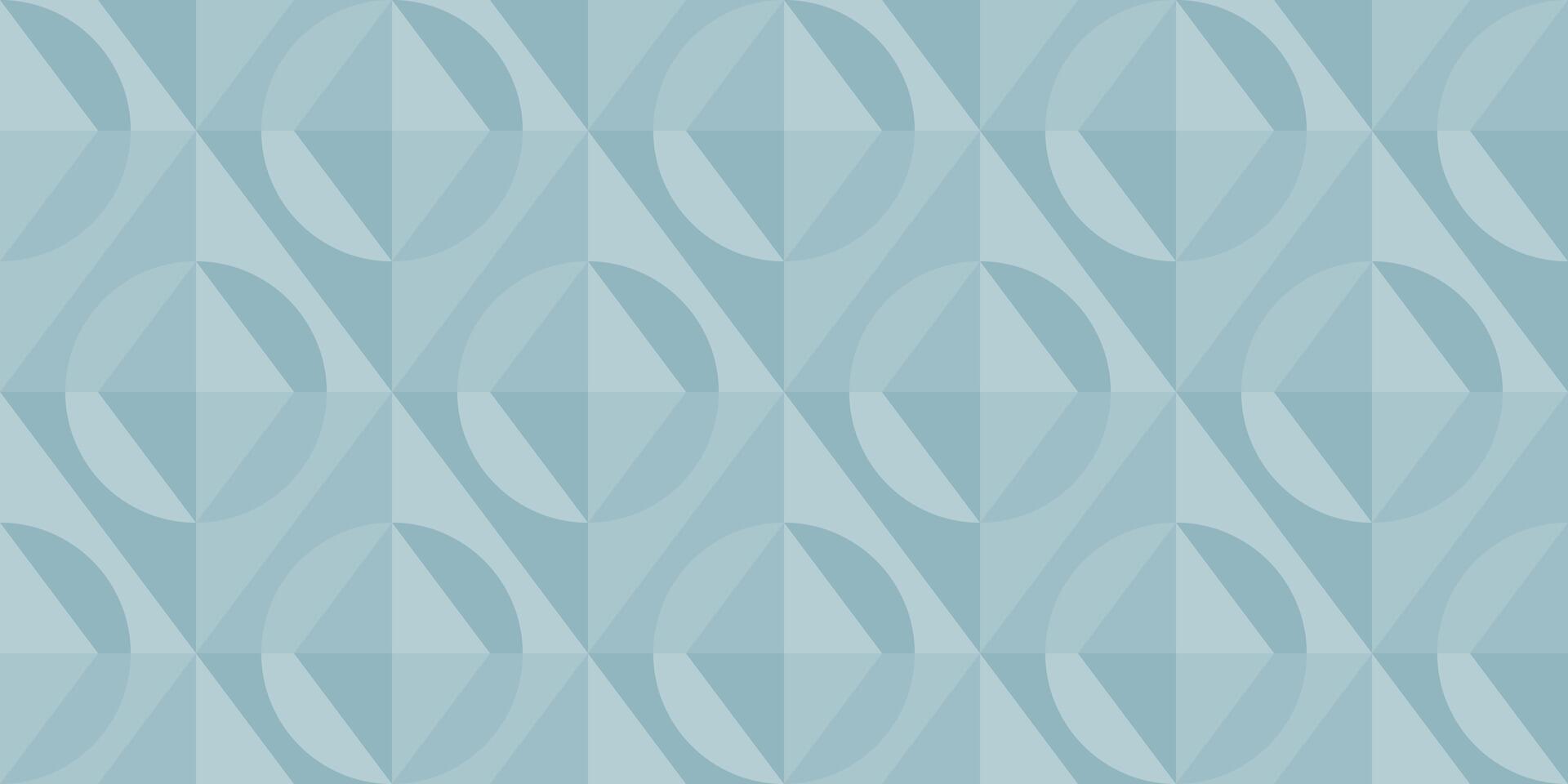 Modern geometric pattern with tessellated circles and diamonds in cool blue tones. Ideal for wallpapers, textiles, packaging, web backgrounds, or contemporary design projects. vector