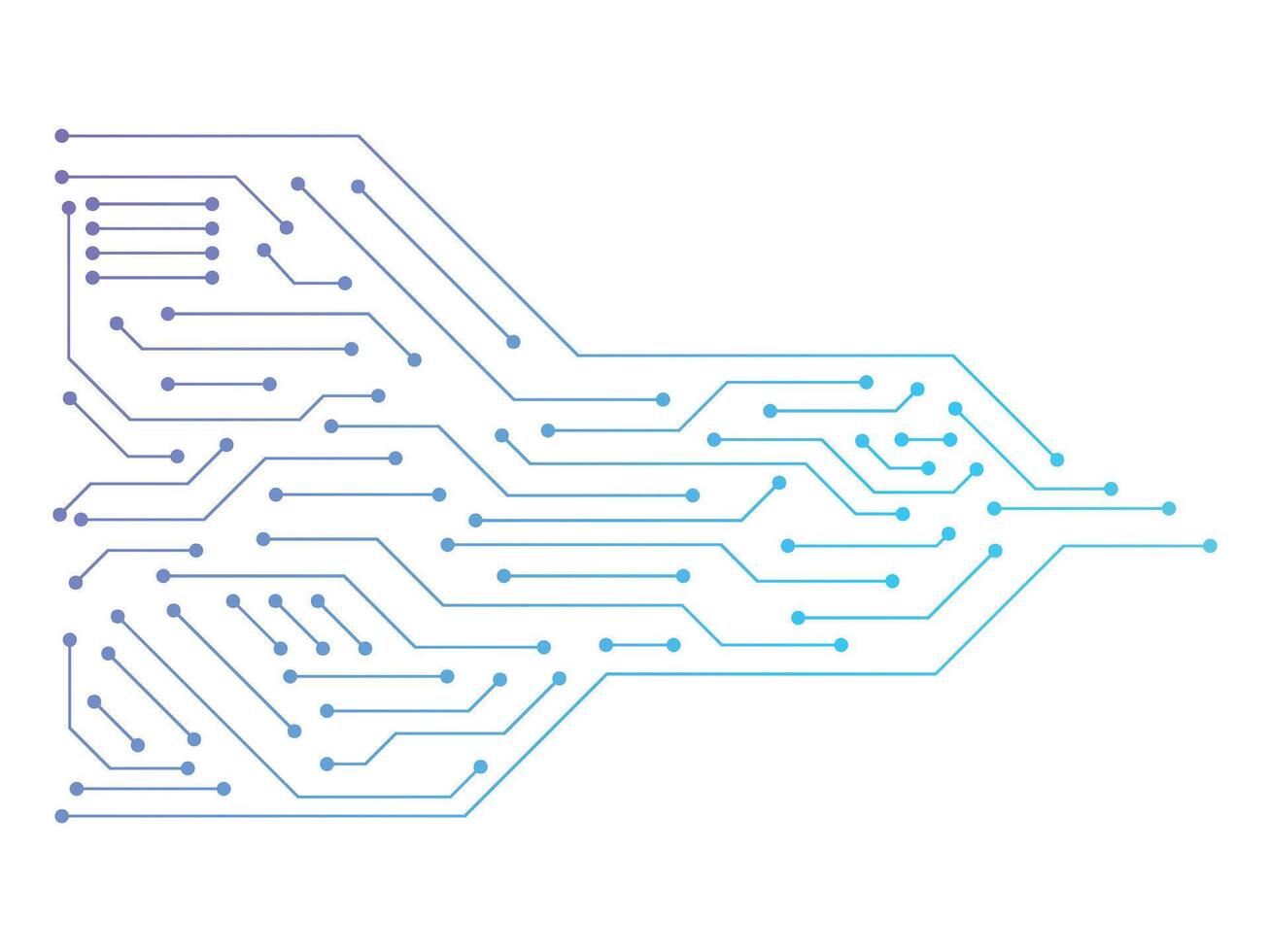 Abstract Ai Circuit Board Electronics Digital Technology Background. Technology Connected Blue Lines With Electronics Elements. Computer Motherboard With A Chip, Processor, And Semiconductor vector