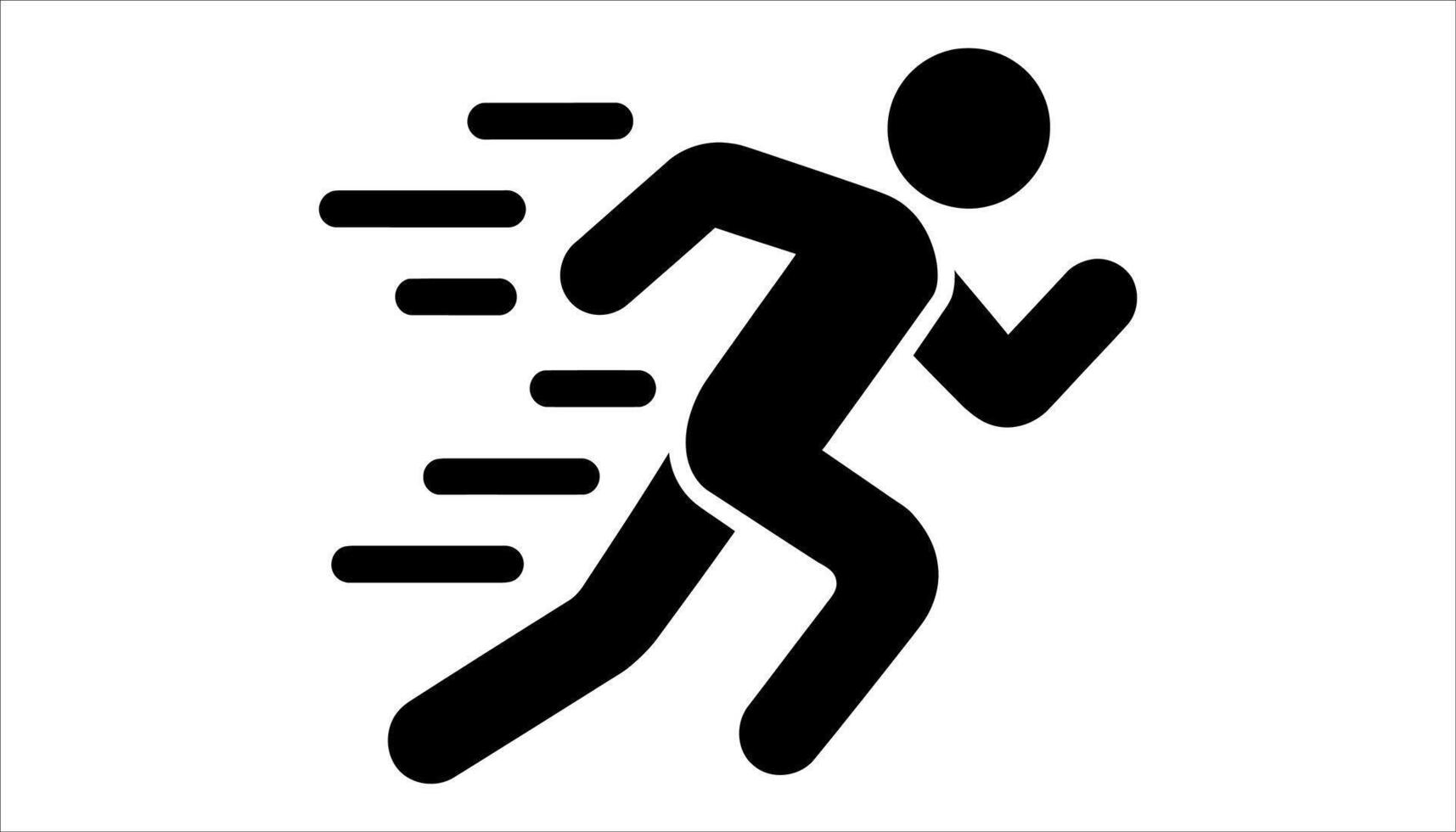 Fast Running Silhouette Icon. vector