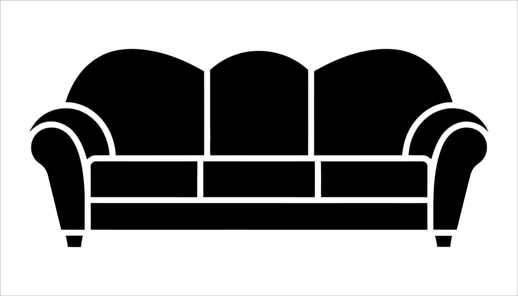 Sofa Icon . Couch Silhouette Illustration vector