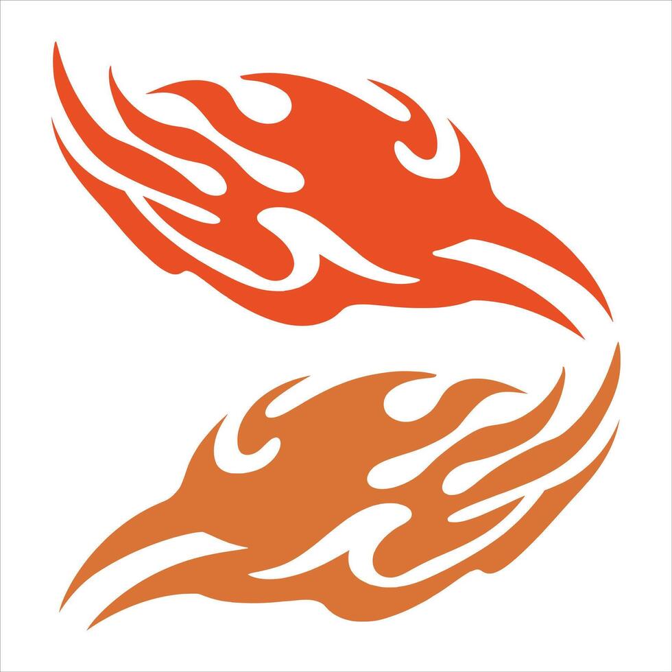 Flame Icons. Racing Fire Graphics, Hot Rod Flames, and Vehicle Decal Illustrations vector
