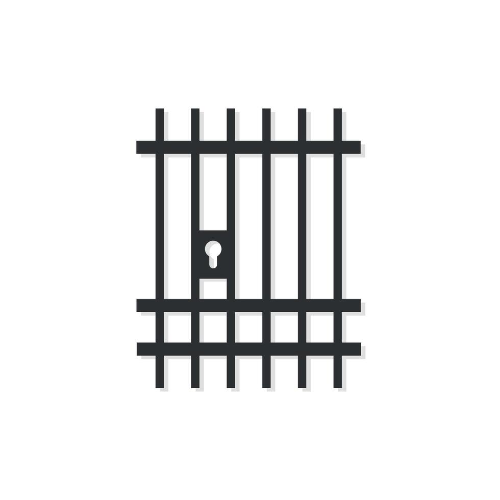 illustration of a flat line design of prison bars. vector