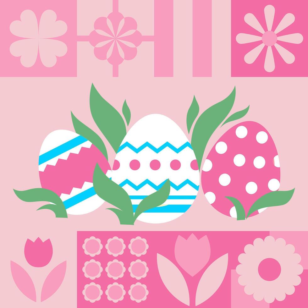 Modern Pastel Easter Patchwork vector