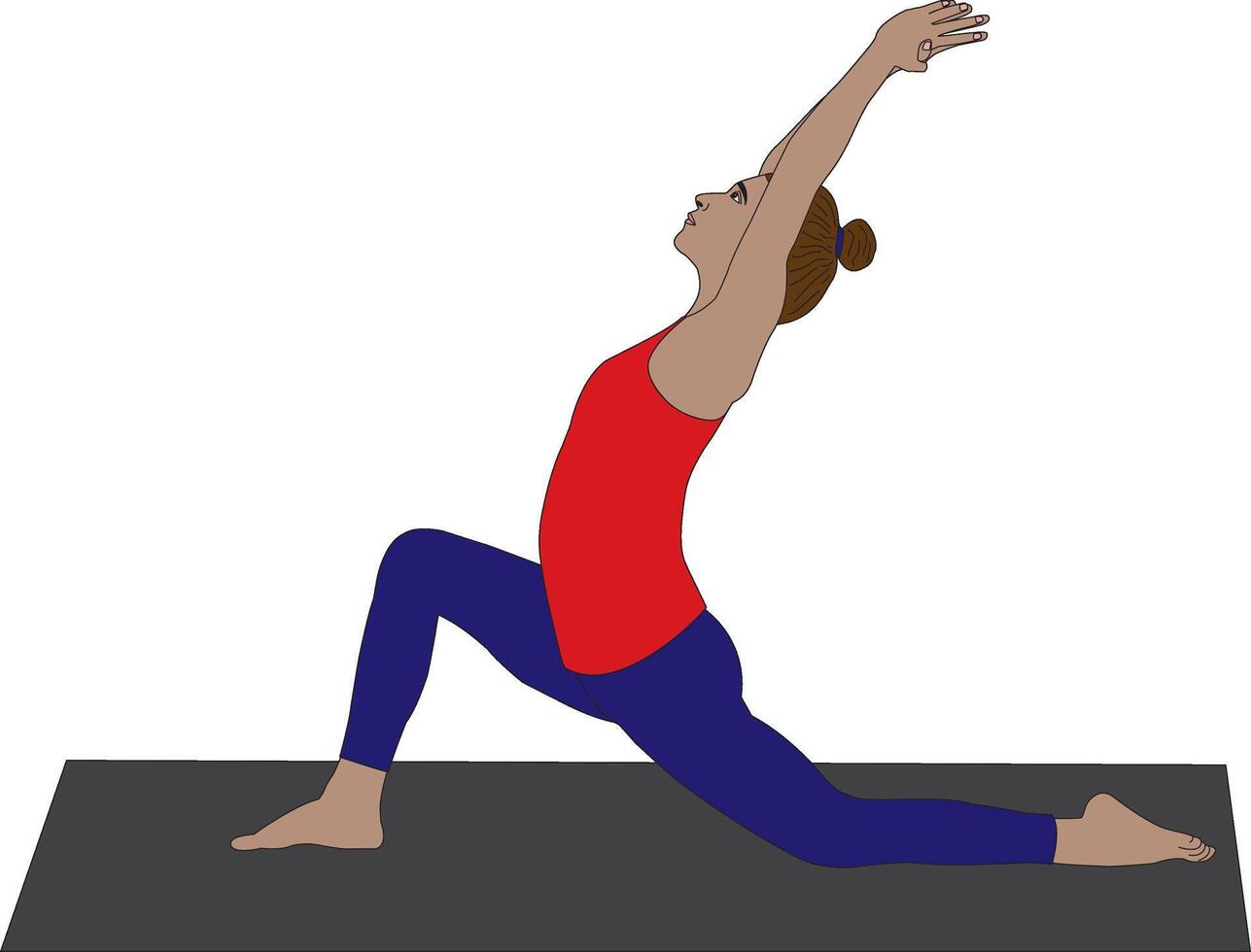 Anjaneyasana Low Lunge Yoga vector