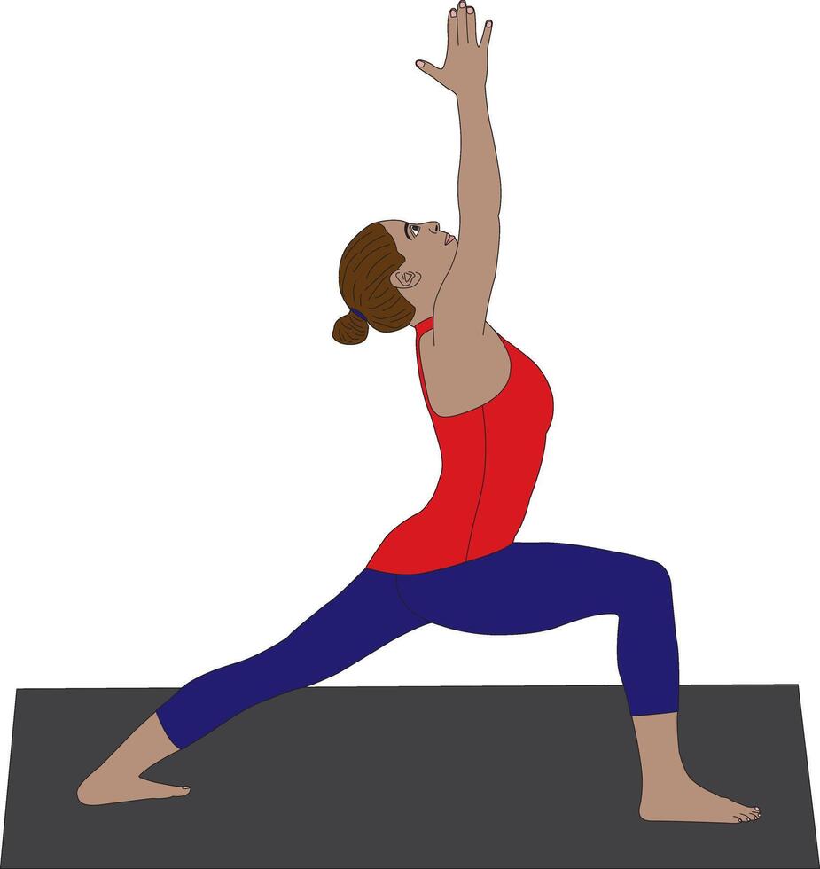 Warrior Pose 1 Virabhadrasana Yoga Exercise vector