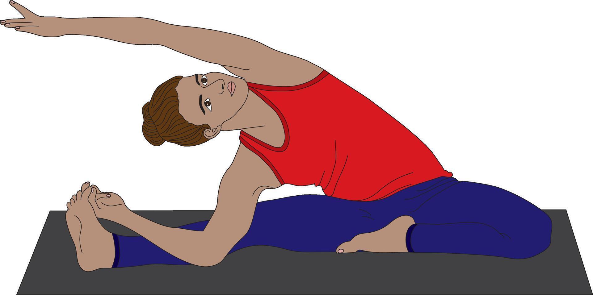Revolved Head-to-Knee Pose Yoga vector