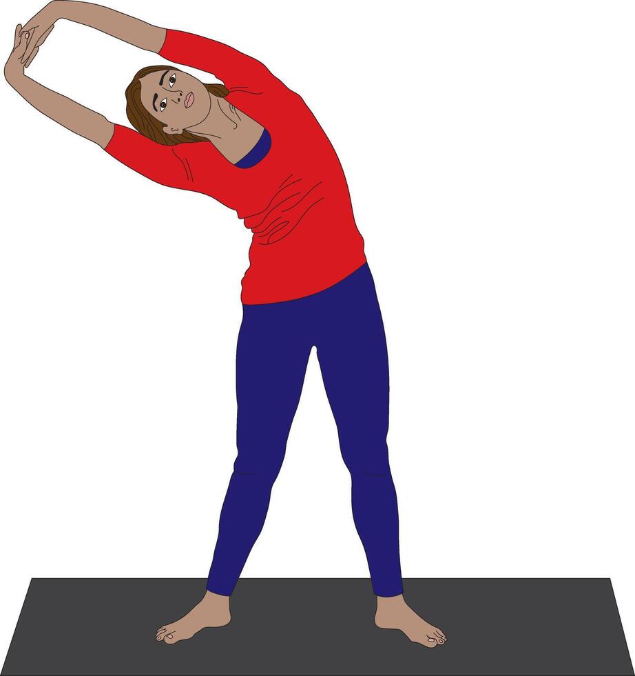 Swaying Palm Tree Pose Tiryaka Tadasana Yoga vector