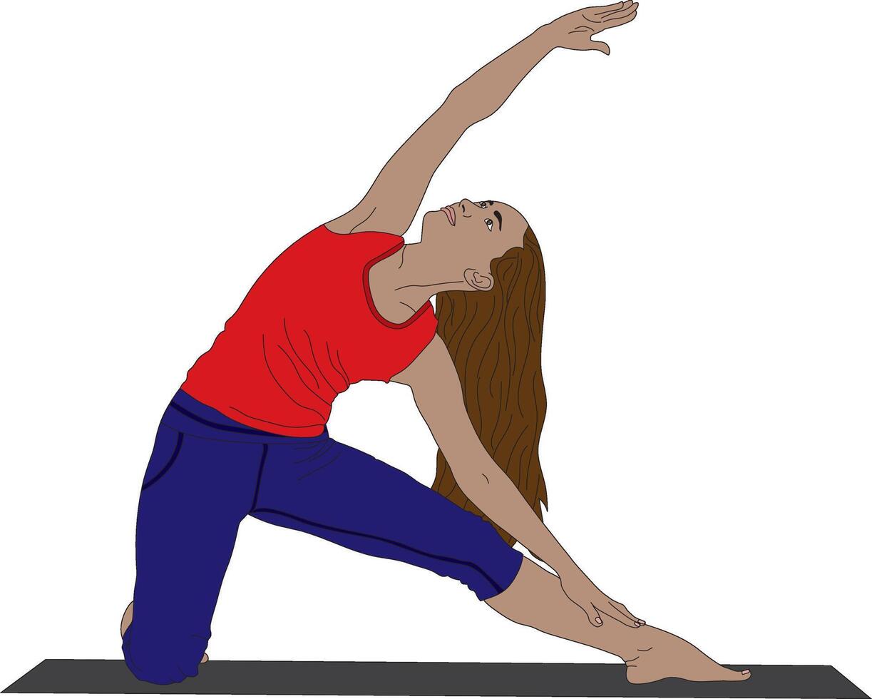 Gate Pose Parighasana Yoga vector