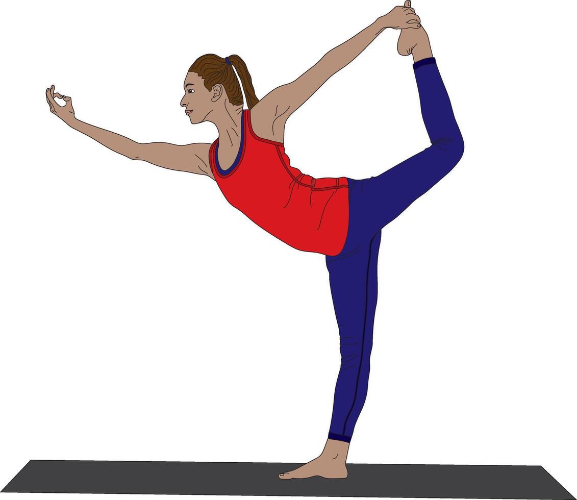 Lord Of The Dance Pose Natarajasana Yoga vector