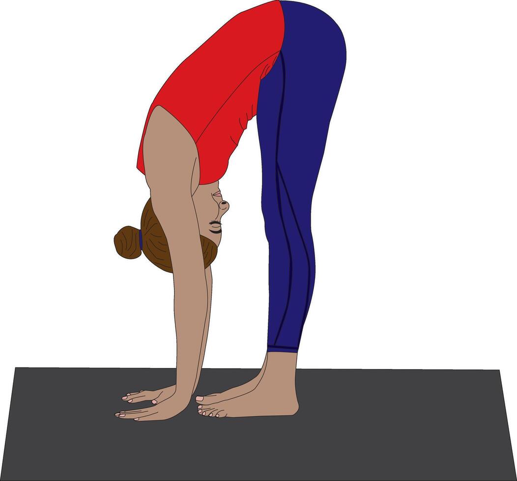 Uttanasana Standing Forward Bend Pose Yoga vector